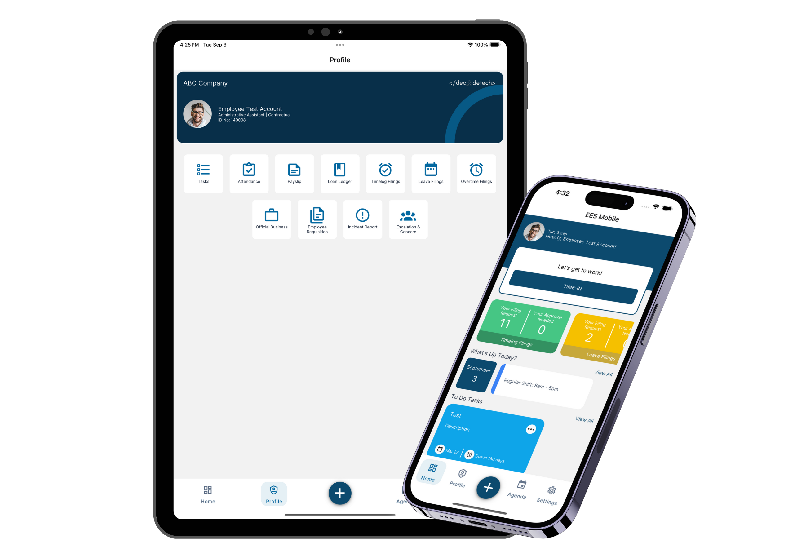 mobile app of the hris and payroll system